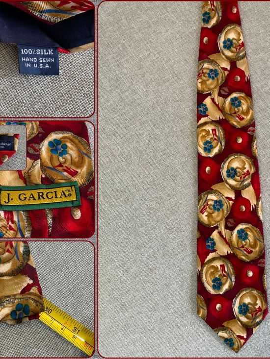 J. Garcia Other - Jerry Garcia Stonehenge Silk Tie Nautilus Shell Art USA
